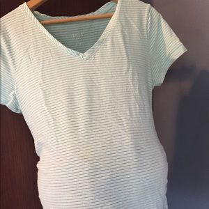 Pregnancy tee (mint green with silver lining)